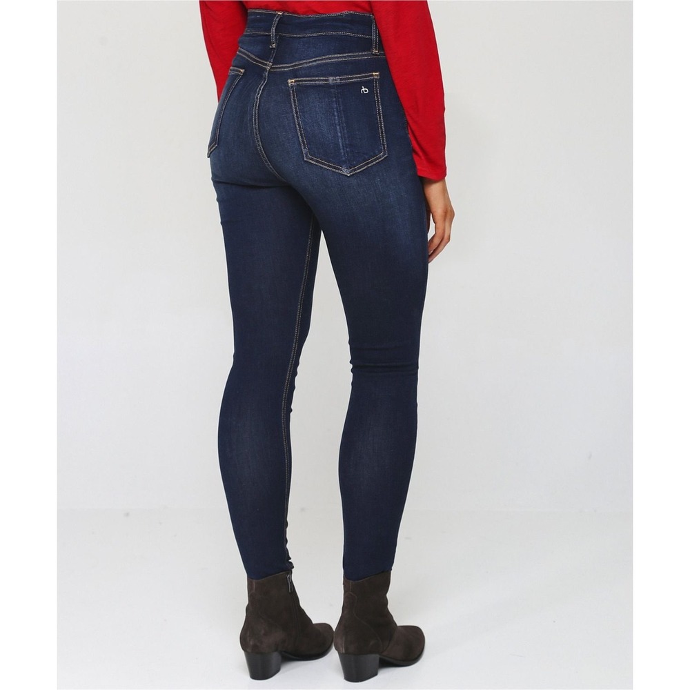 Rag & Bone JEAN Skinny Jeans Dark Indigo Blue High Rise Denim Size 26 NWT